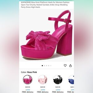 Hot pink heels, worn once and only indoors